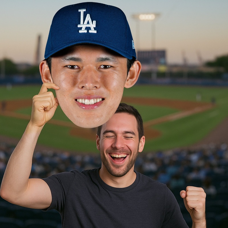 Roki Sasaki – Big Head – Official MLB – Los Angeles Dodgers – Foam Core Cutout