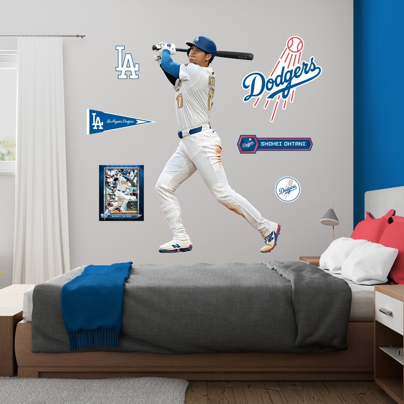Shohei Ohtani – RealBig Gold Collection – Official MLB – Los Angeles Dodgers – Reusable Vinyl Wall Decals