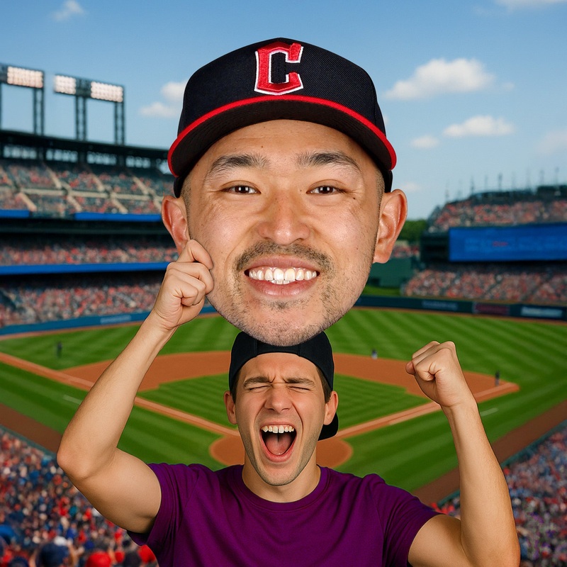 Steven Kwan – Big Head – Official MLB – Cleveland Guardians – Foam Core Cutout