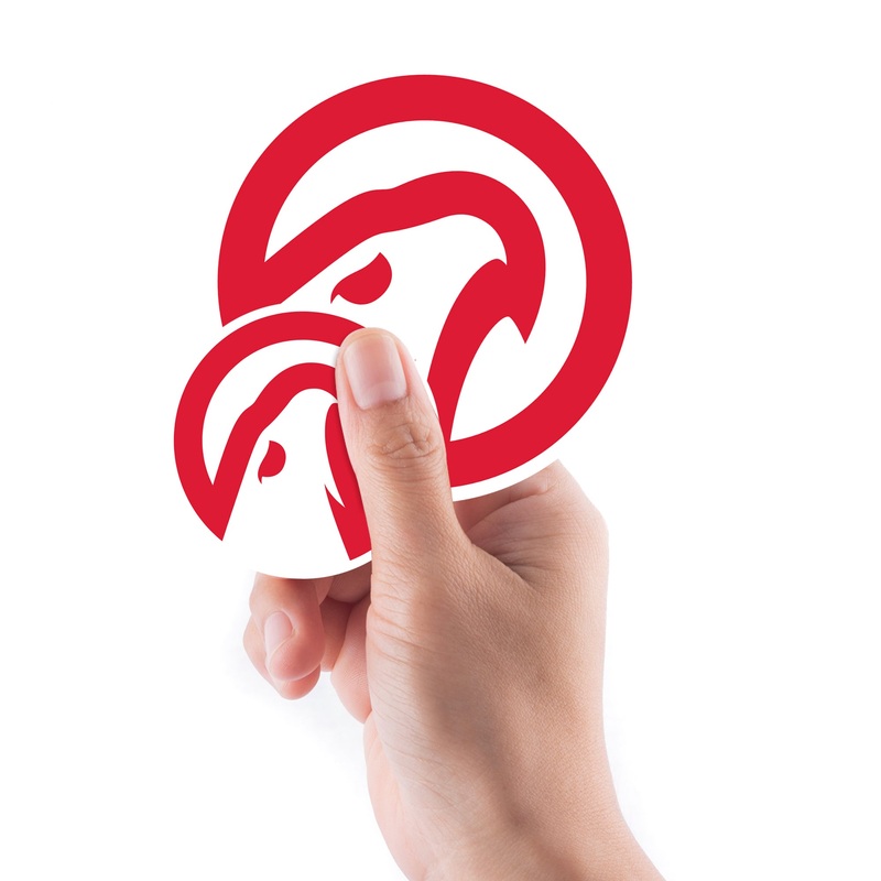 Atlanta Hawks – 5 Logo Minis (Mixed Sizes) – Official NBA – Reusable Vinyl Decals