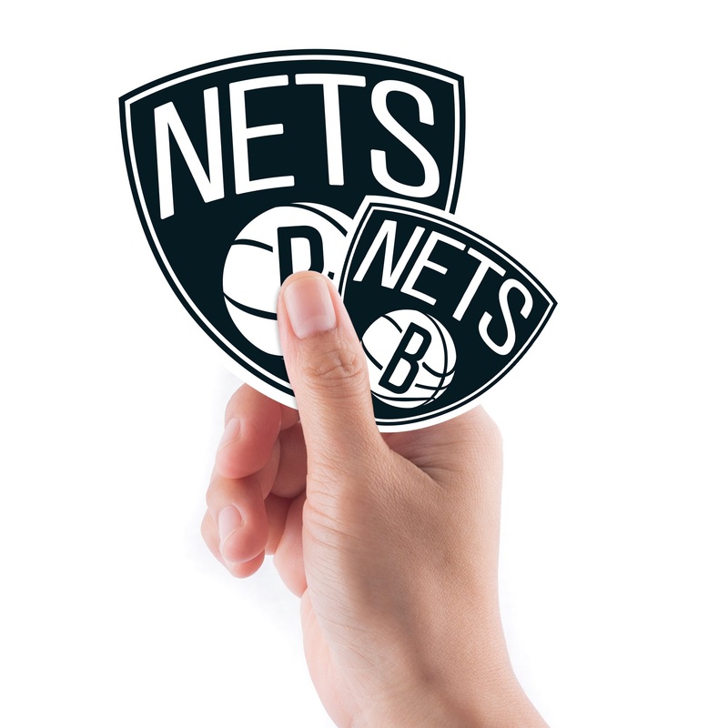 Brooklyn Nets – 5 Logo Minis (Mixed Sizes) – Official NBA – Reusable Vinyl Decals