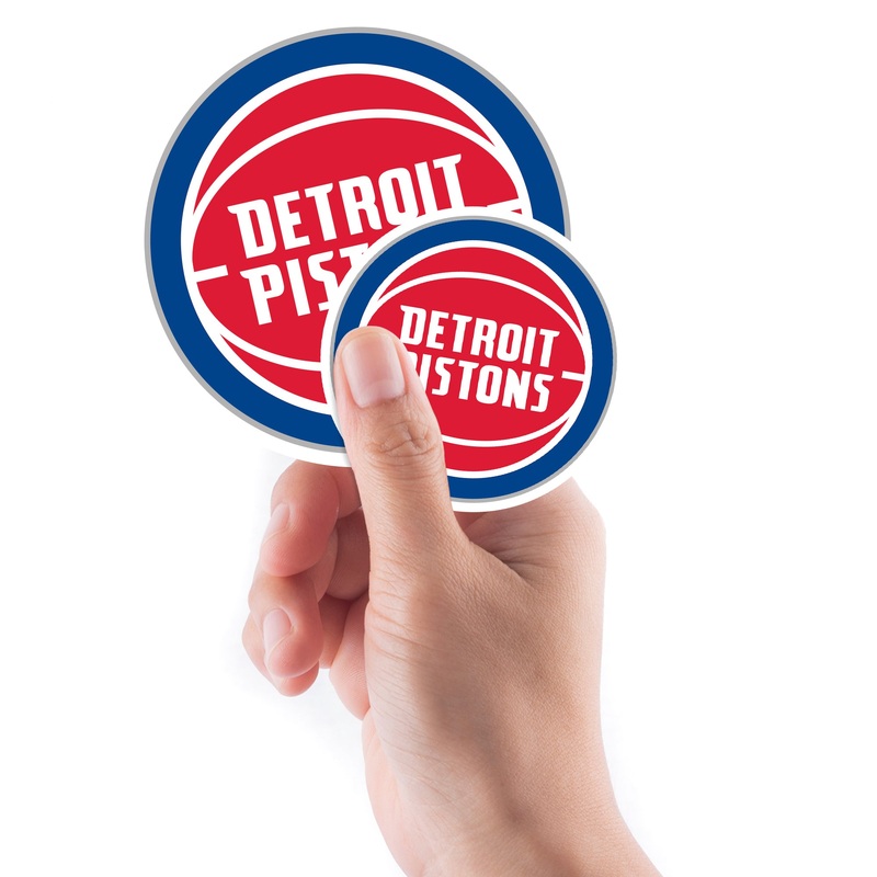 Detroit Pistons – 5 Logo Minis (Mixed Sizes) – Official NBA – Reusable Vinyl Decals