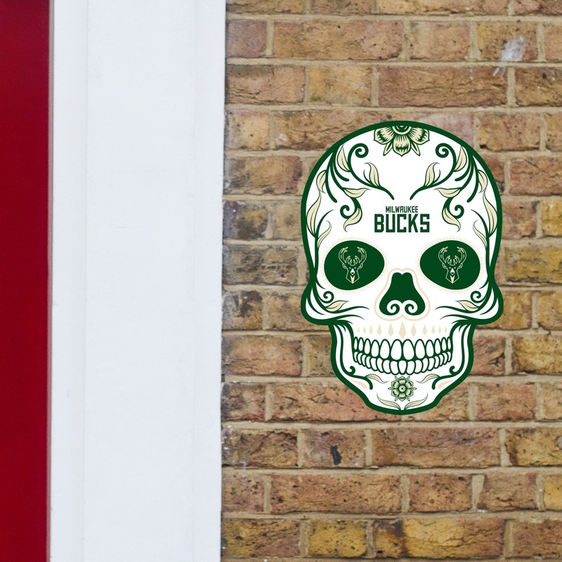Milwaukee Bucks – Sugar Skull Logo – Outdoor Wall Decals – Official NBA – Scratch Resistant Alumigraphics Smooth