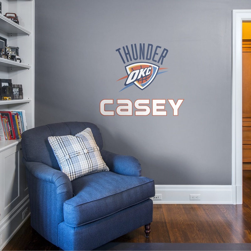 Oklahoma City Thunder – Thunder Logo – With Personalized Name – Official NBA – Vinyl Transfer Decal