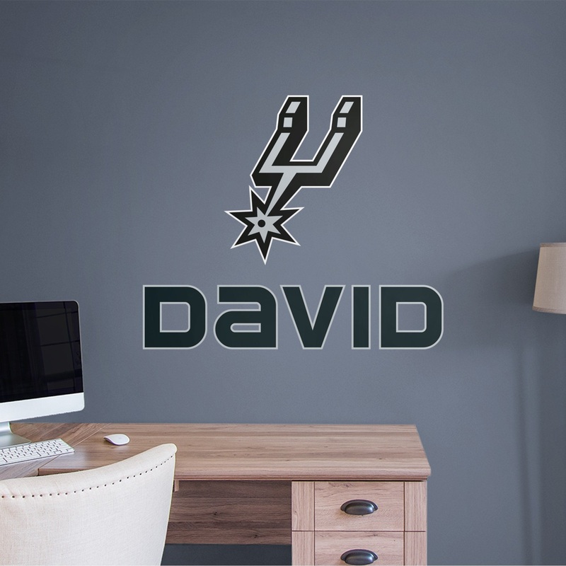 San Antonio Spurs – Stacked Logo – With Personalized Name – Official NBA – Vinyl Transfer Decal