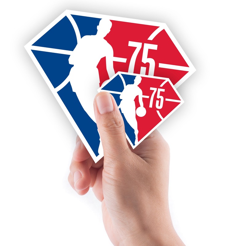 75th Anniversary – 5 Logo Minis (Mixed Sizes) – Official NBA – Reusable Vinyl Decals