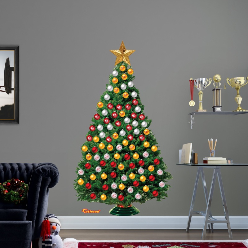 Atlanta Hawks – Decorate Your Own Christmas Tree – Official NBA – Reusable Vinyl Wall Decals