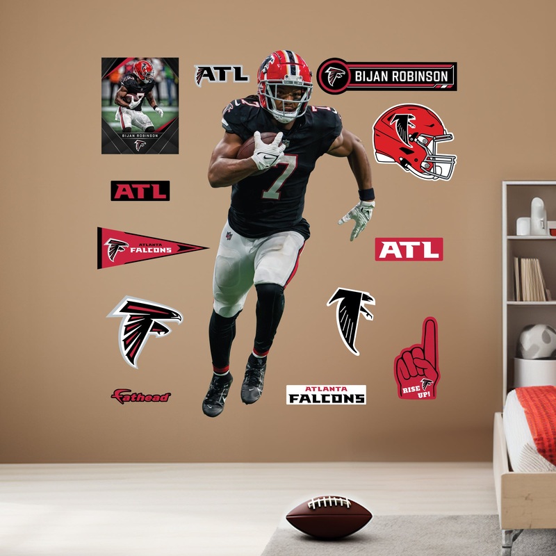 Bijan Robinson – RealBig Throwback Collection – Official NFL – Atlanta Falcons – Reusable Vinyl Wall Decals