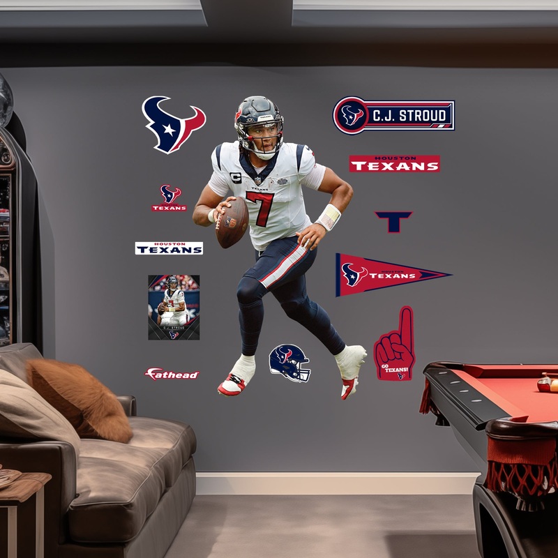 C.J. Stroud – RealBig Away Collection – Official NFL – Houston Texans – Reusable Vinyl Wall Decals