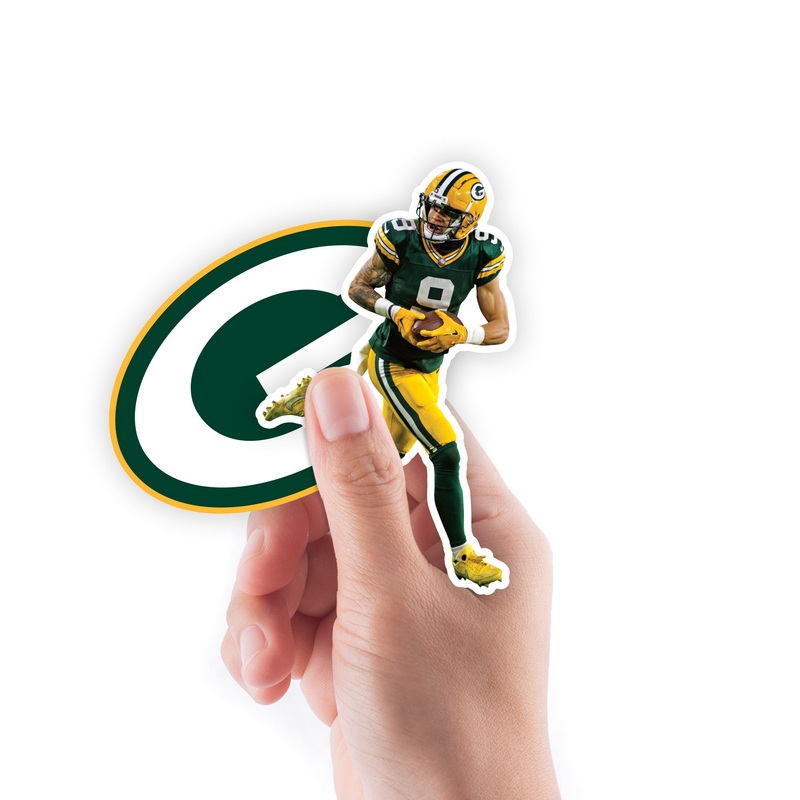 Christian Watson – 5 Minis (Mixed Sizes) – Official NFL – Green Bay Packers – Reusable Vinyl Decals