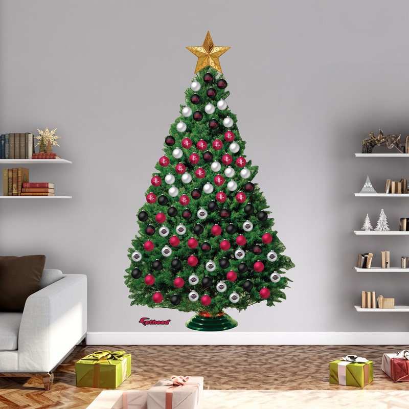 Houston Rockets – Decorate Your Own Christmas Tree – Official NBA – Reusable Vinyl Wall Decals