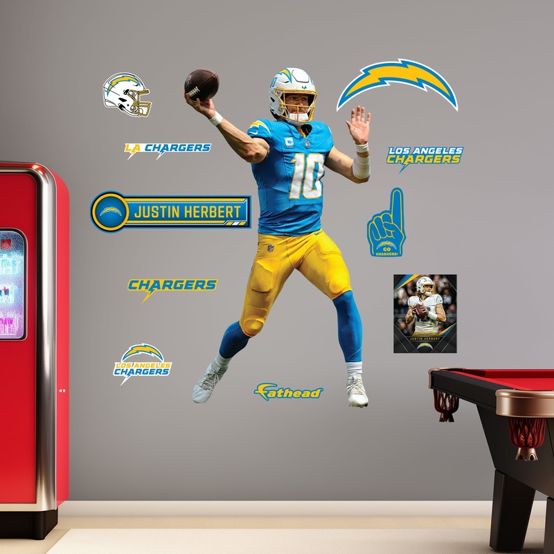 Justin Herbert – RealBig Collection – Official NFL – Los Angeles Chargers – Reusable Vinyl Wall Decals #3