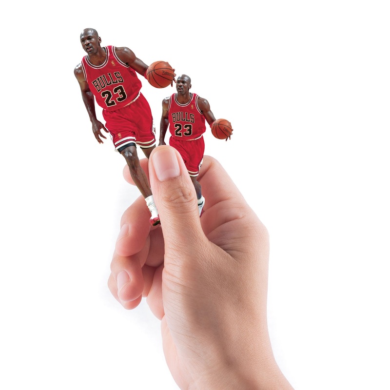 Michael Jordan – 5 Dribbling Minis (Mixed Sizes) – Official NBA – Chicago Bulls – Reusable Vinyl Decals