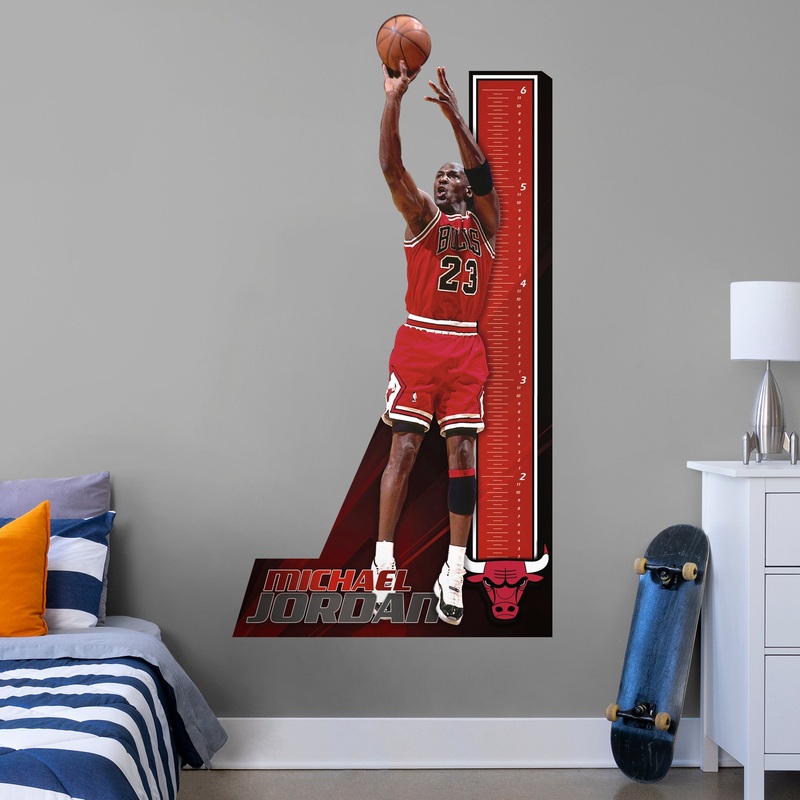 Michael Jordan – Growth Chart – Official NBA – Chicago Bulls – Reusable Vinyl Wall Decal
