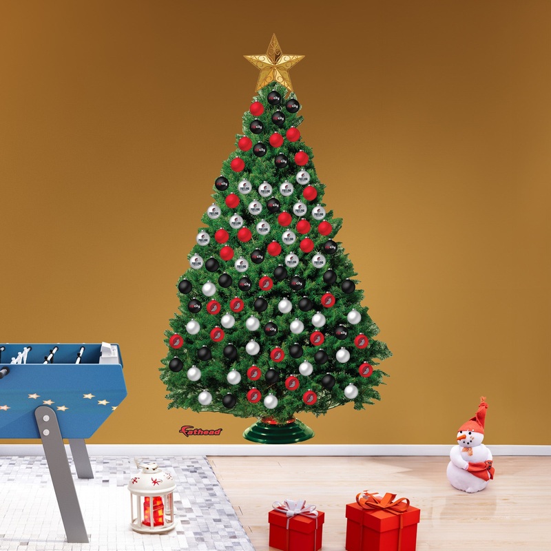 Portland Trail Blazers – Decorate Your Own Christmas Tree – Official NBA – Reusable Vinyl Wall Decals