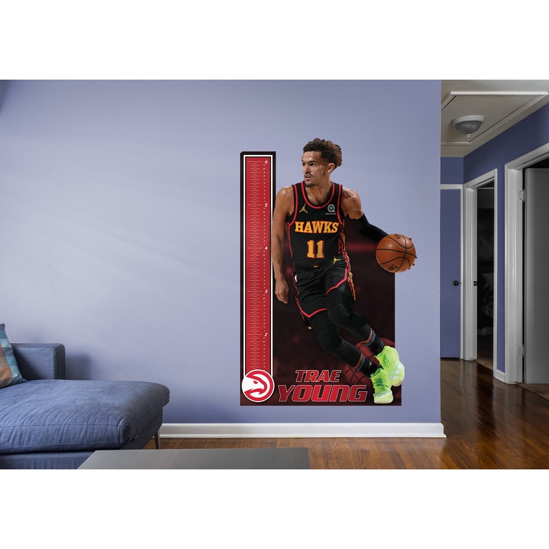 Trae Young – Growth Chart – Official NBA – Atlanta Hawks – Reusable Vinyl Wall Decal