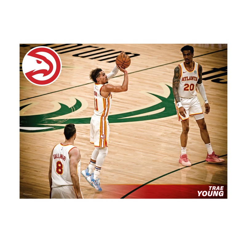Trae Young – RealBig Shimmy Mural Collection – Official NBA – Atlanta Hawks – Reusable Vinyl Wall Decals