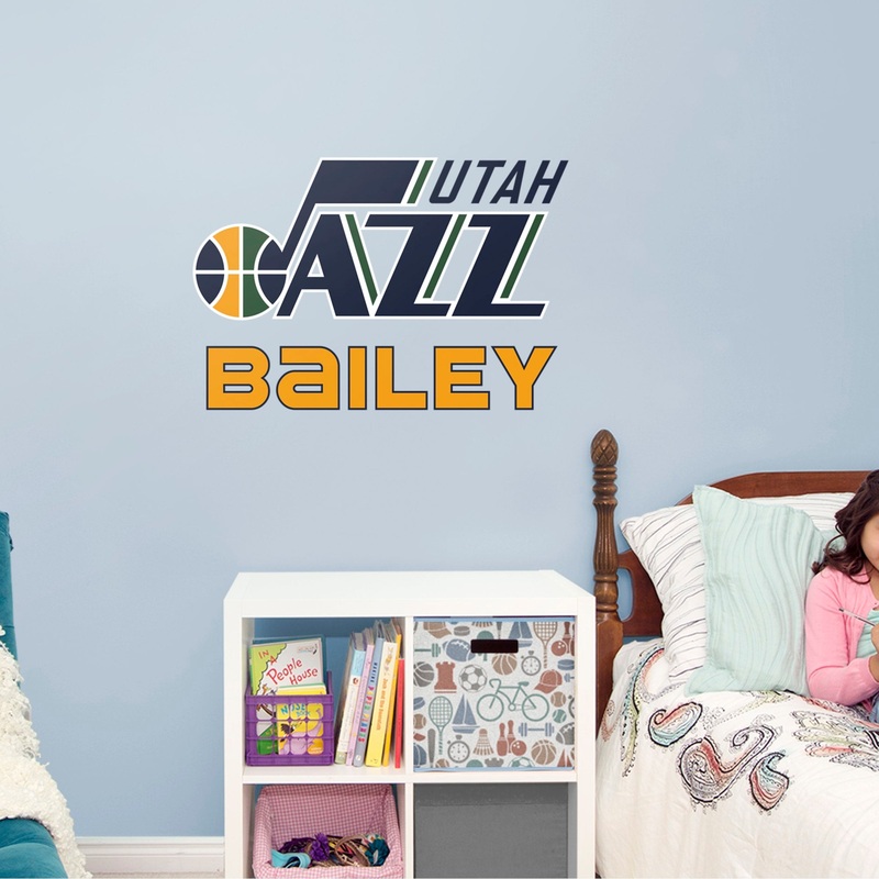 Utah Jazz – Stacked Logo – With Personalized Name – Official NBA – Vinyl Transfer Decal