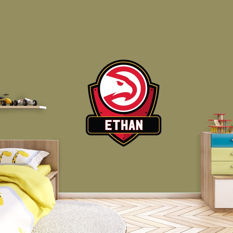 Atlanta Hawks – Badge – With Personalized Name – Official NBA – Vinyl Transfer Decal