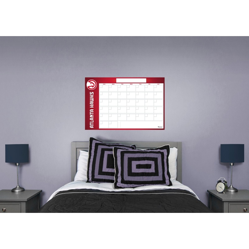 Atlanta Hawks – Dry Erase Calendar – Official NBA – Reusable Vinyl Wall Decal