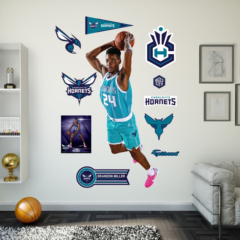 Brandon Miller – RealBig Preseason Collection – Official NBA – Charlotte Hornets – Reusable Vinyl Wall Decals
