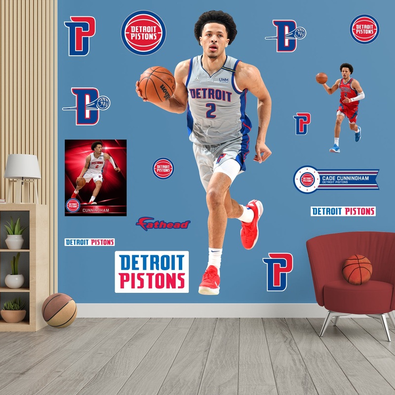 Cade Cunningham – RealBig Collection – Official NBA – Detroit Pistons – Reusable Vinyl Wall Decals