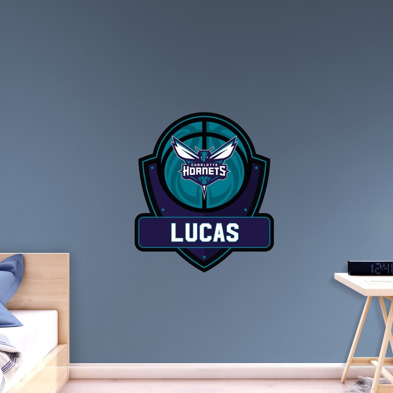 Charlotte Hornets – Badge – With Personalized Name – Official NBA – Vinyl Transfer Decal