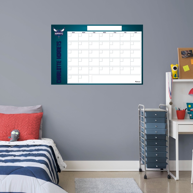 Charlotte Hornets – Dry Erase Calendar – Official NBA – Reusable Vinyl Wall Decal