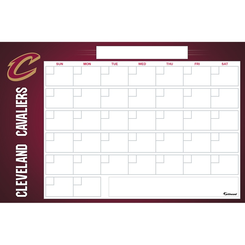 Cleveland Cavaliers – Dry Erase Calendar – Official NBA – Reusable Vinyl Wall Decal #2
