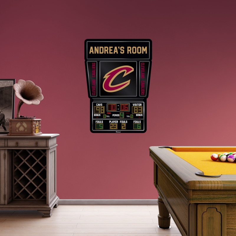 Cleveland Cavaliers – Scoreboard Badge – With Personalized Name – Official NBA – Vinyl Transfer Decal