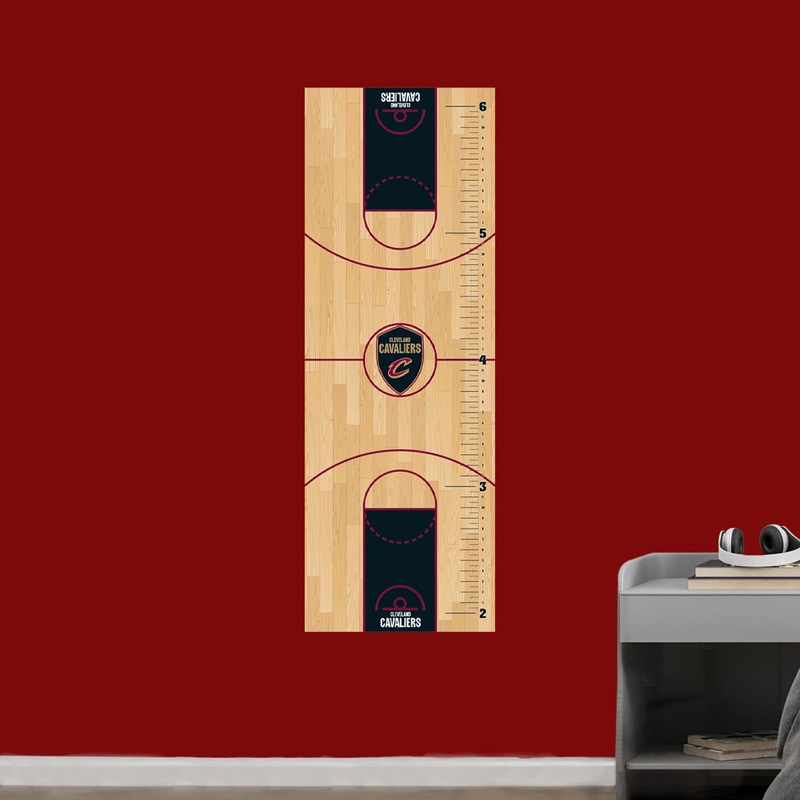 Court – Growth Chart – Official NBA – Cleveland Cavaliers – Reusable Vinyl Wall Decal
