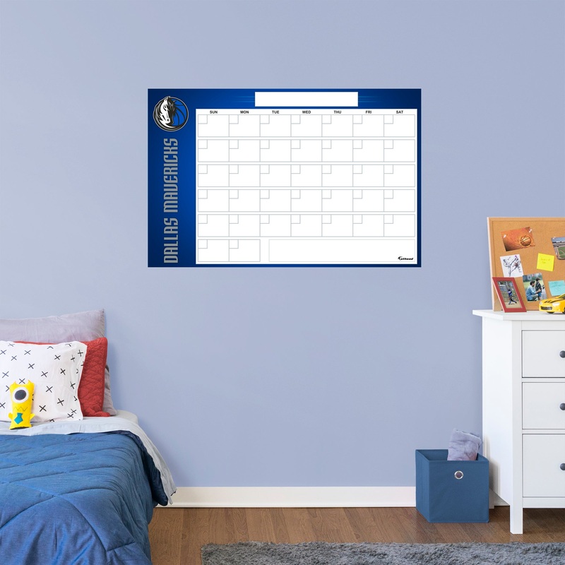 Dallas Mavericks – Dry Erase Calendar – Official NBA – Reusable Vinyl Wall Decal
