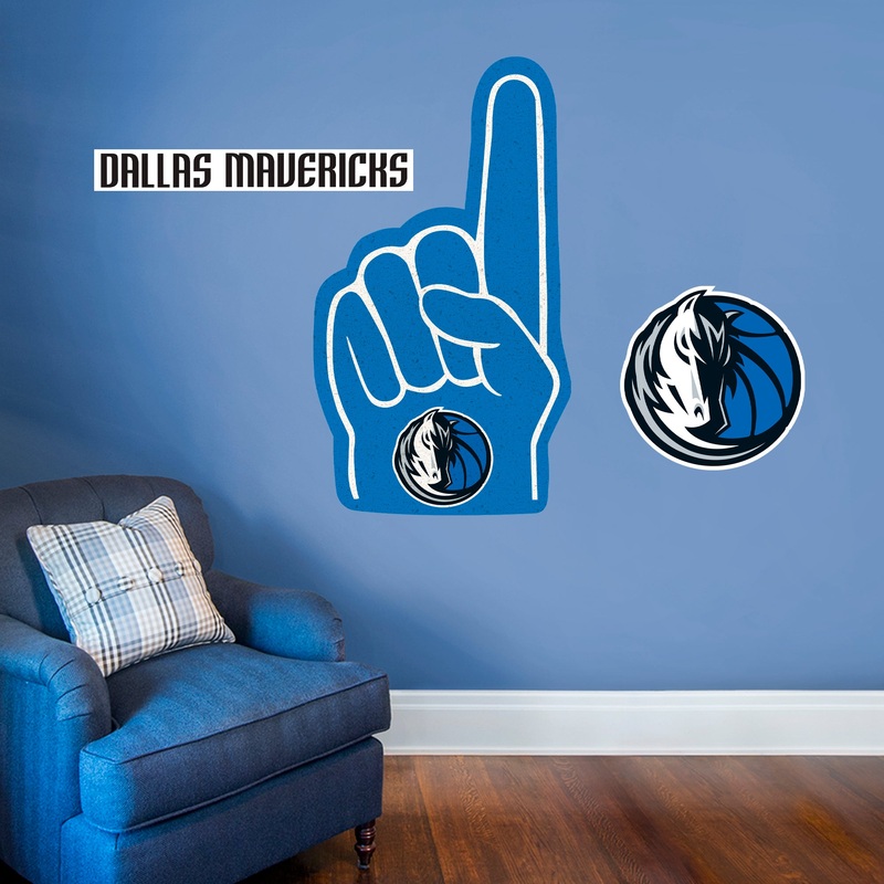 Dallas Mavericks – RealBig Foam Finger Collection – Official NBA – Reusable Vinyl Wall Decals