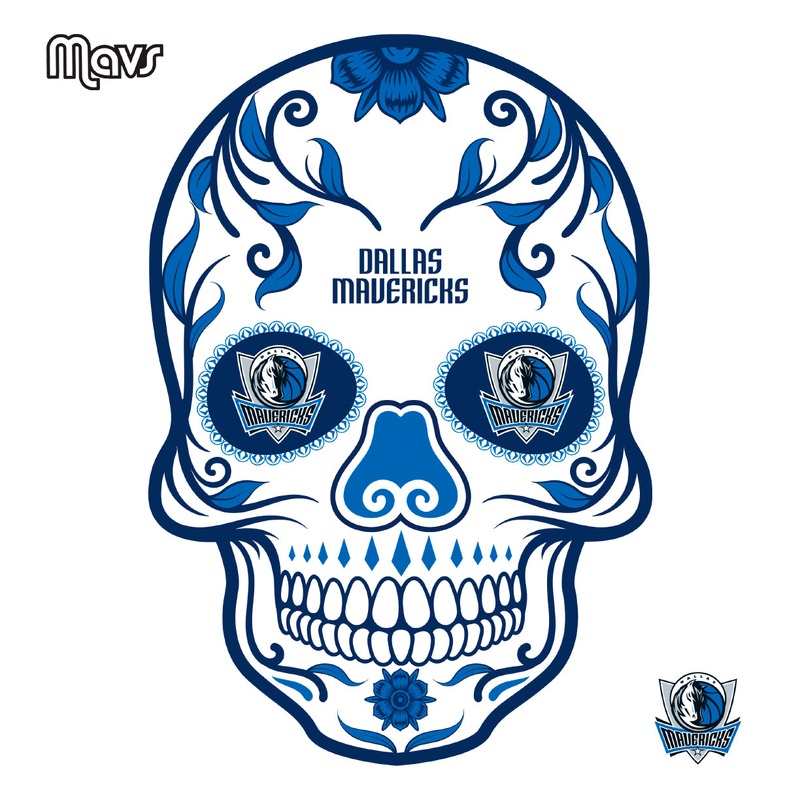 Dallas Mavericks – RealBig Sugar Skull Collection – Official NBA – Reusable Vinyl Wall Decals