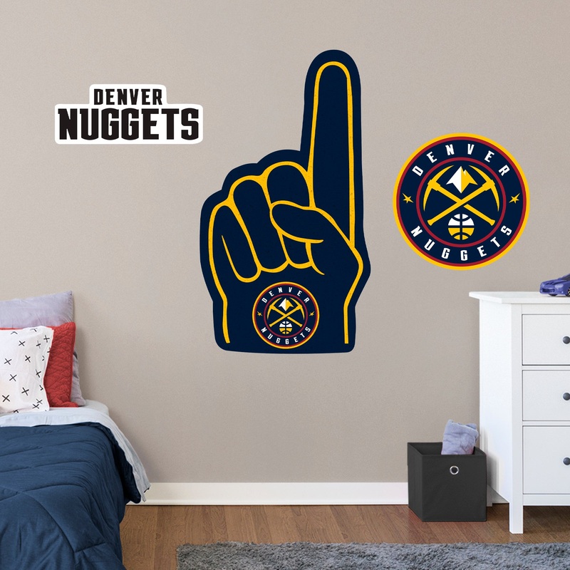 Denver Nuggets – RealBig Foam Finger Collection – Official NBA – Reusable Vinyl Wall Decals