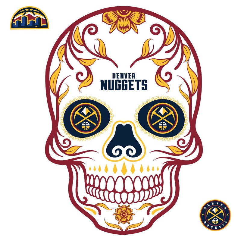 Denver Nuggets – RealBig Sugar Skull Collection – Official NBA – Reusable Vinyl Wall Decals
