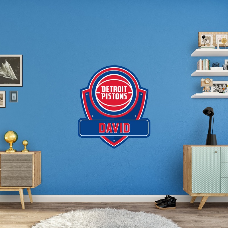 Detroit Pistons – Badge – With Personalized Name – Official NBA – Vinyl Transfer Decal