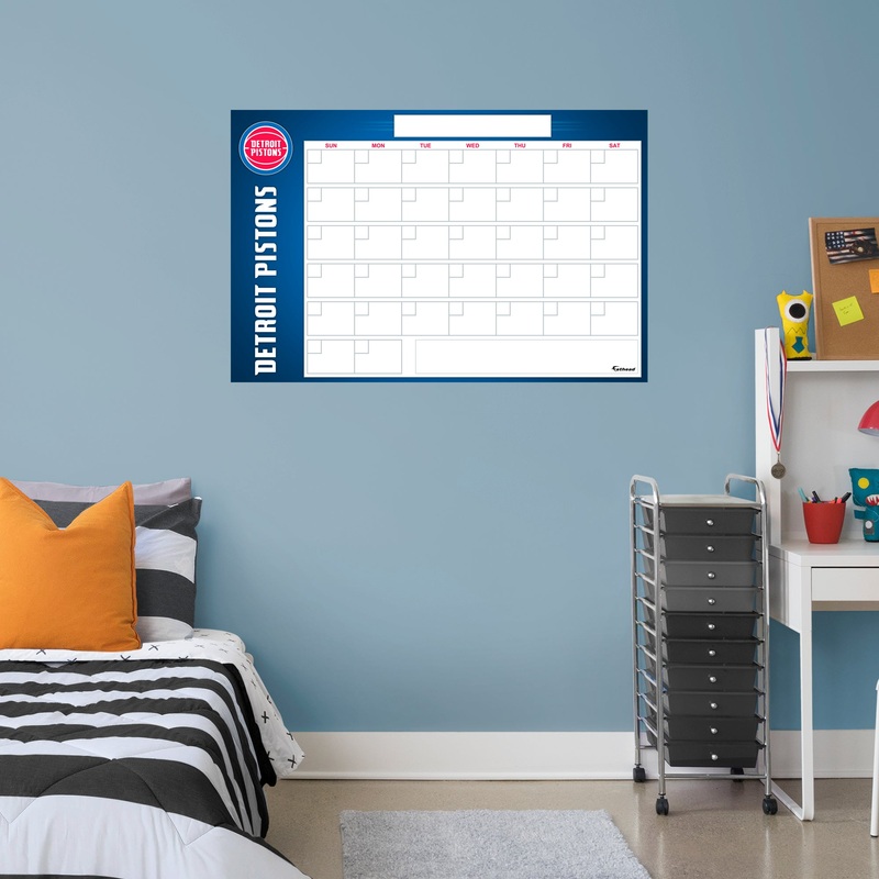 Detroit Pistons – Dry Erase Calendar – Official NBA – Reusable Vinyl Wall Decal