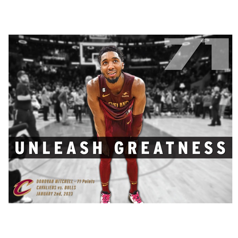 Donovan Mitchell – 71 Points – Peel & Stick Poster – Official NBA – Cleveland Cavaliers – Reusable Vinyl Wall Decal