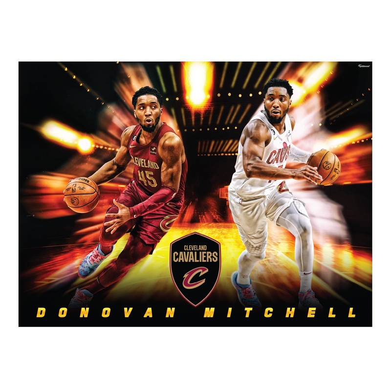 Donovan Mitchell – Icon Series – Peel & Stick Poster – Official NBA – Cleveland Cavaliers – Reusable Vinyl Wall Decal