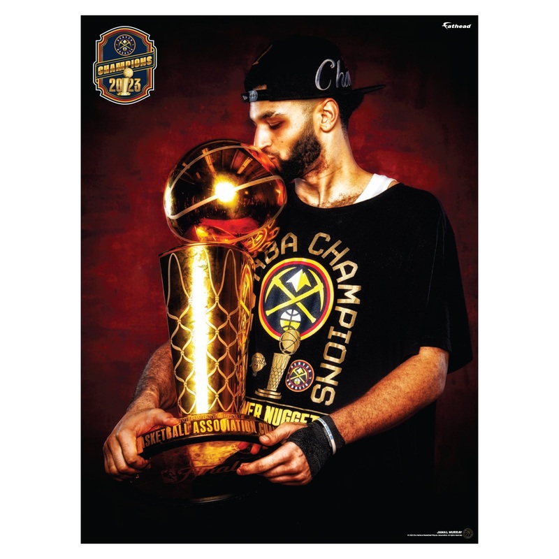 Jamal Murray – 2023 Trophy Kiss – Peel & Stick Poster – Official NBA – Denver Nuggets – Reusable Vinyl Wall Decal
