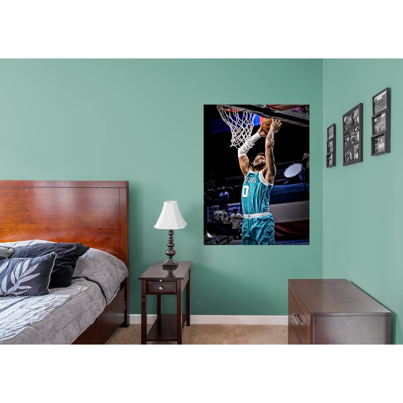 Miles Bridges – Dunk Mural – Peel & Stick Poster – Official NBA – Charlotte Hornets – Reusable Vinyl Wall Decal