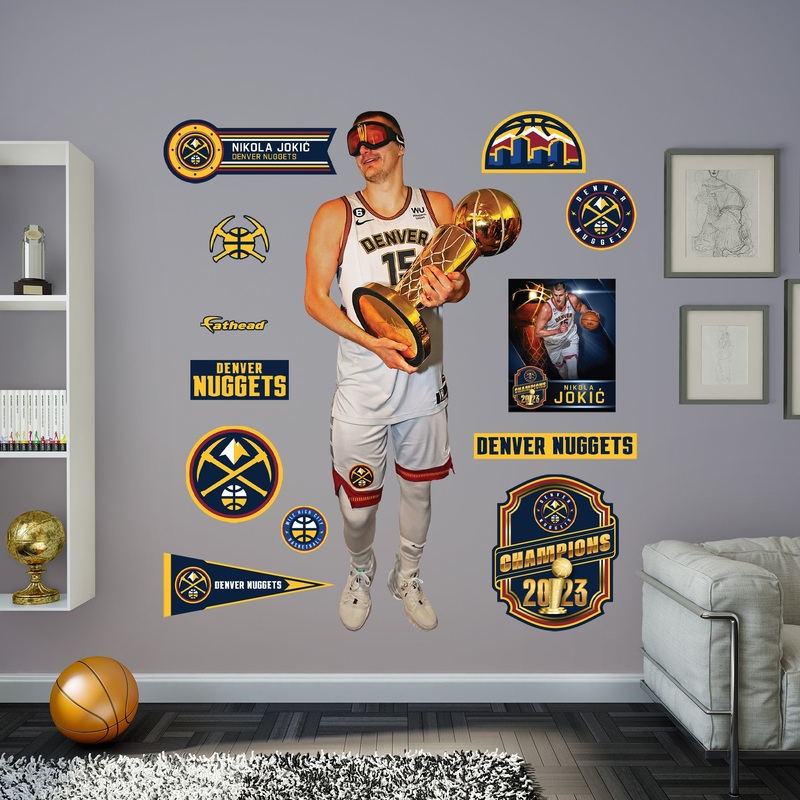 Nikola Joki 2023 Champion – RealBig Collection – Official NBA – Denver Nuggets – Reusable Vinyl Wall Decals