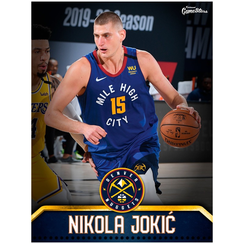 Nikola Joki – GameStars Series – Peel & Stick Poster – Official NBA – Denver Nuggets – Reusable Vinyl Wall Decal