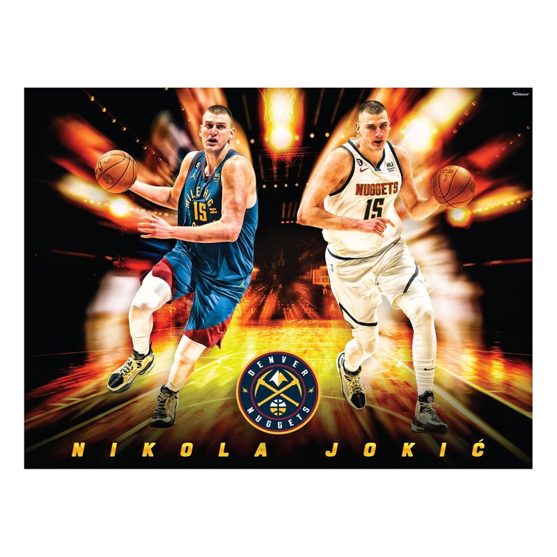 Nikola Joki – Icon Series – Peel & Stick Poster – Official NBA – Denver Nuggets – Reusable Vinyl Wall Decal