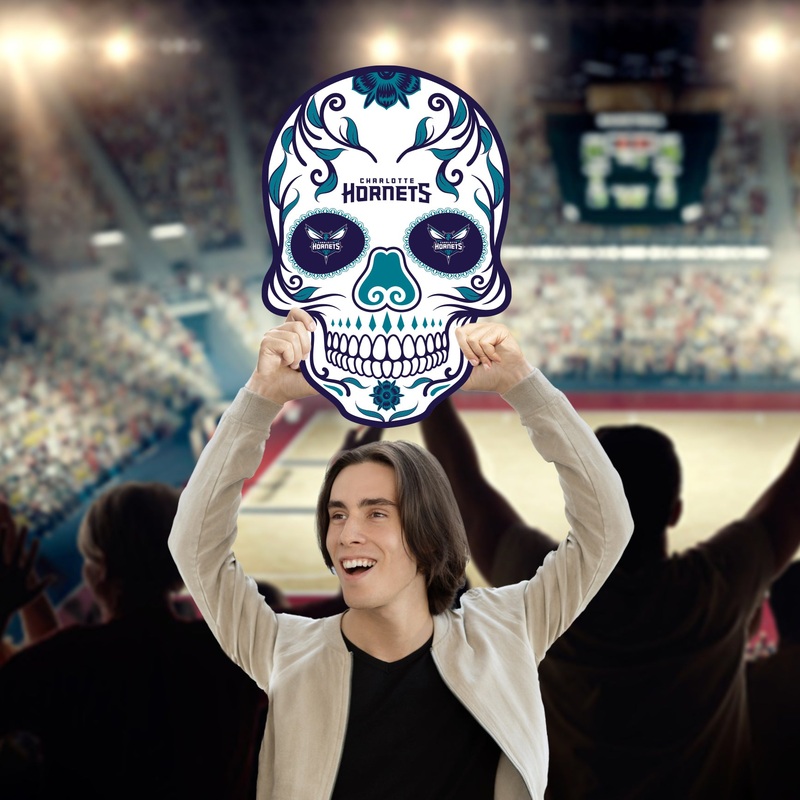 Skull – Big Head – Official NBA – Charlotte Hornets – Foam Core Cutout