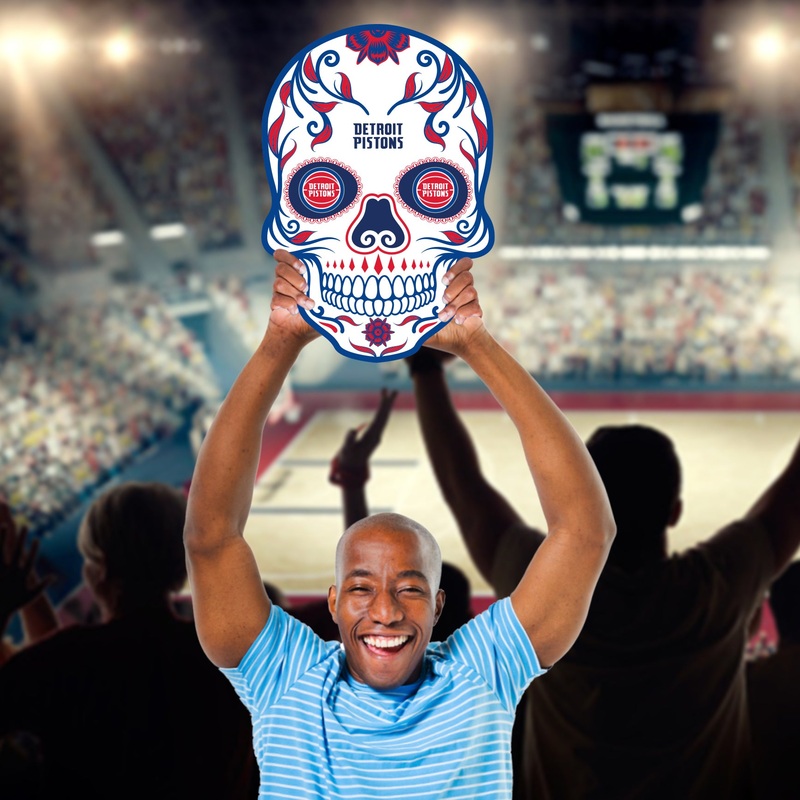 Skull – Big Head – Official NBA – Detroit Pistons – Foam Core Cutout