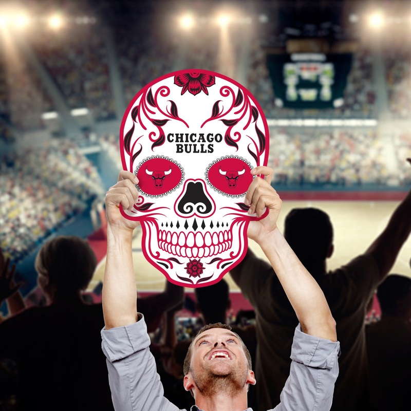 Skull Logo – Big Head – Official NBA – Chicago Bulls – Foam Core Cutout