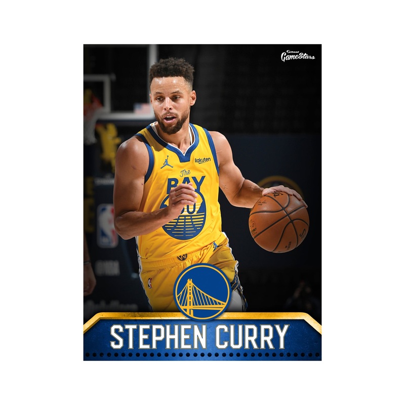 Stephen Curry – GameStars Series – Peel & Stick Poster – Official NBA – Golden State Warriors – Reusable Vinyl Wall Decal