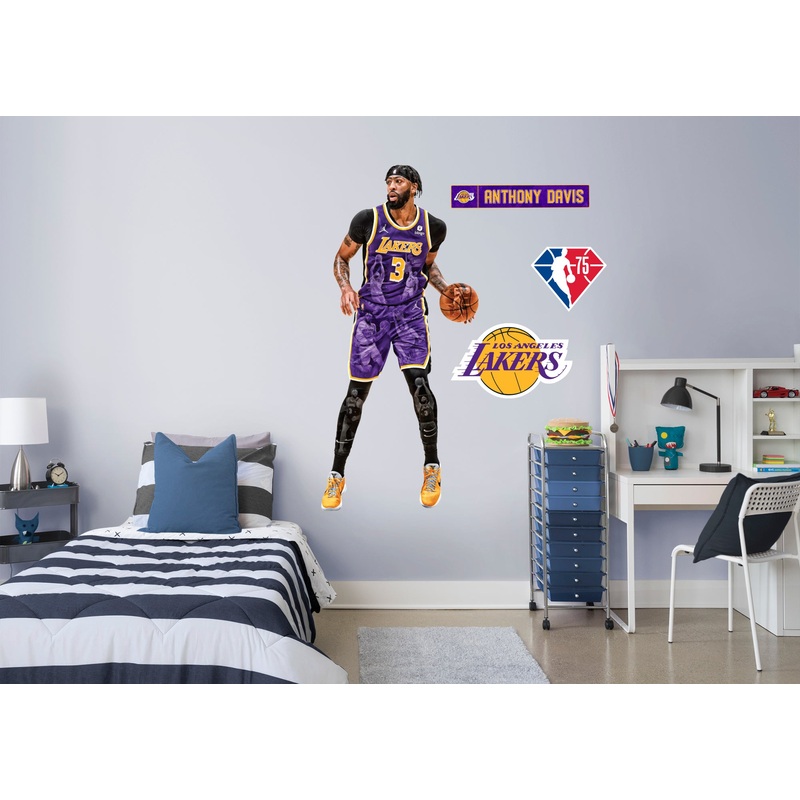 Anthony Davis – RealBig 75th Anniversary Limited Edition Collection – Official NBA – Los Angeles Lakers – Reusable Vinyl Wall Decals